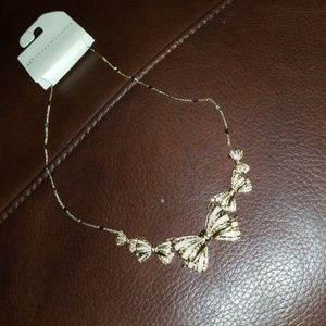 LC lauren conrad gold tone fashion bow necklace